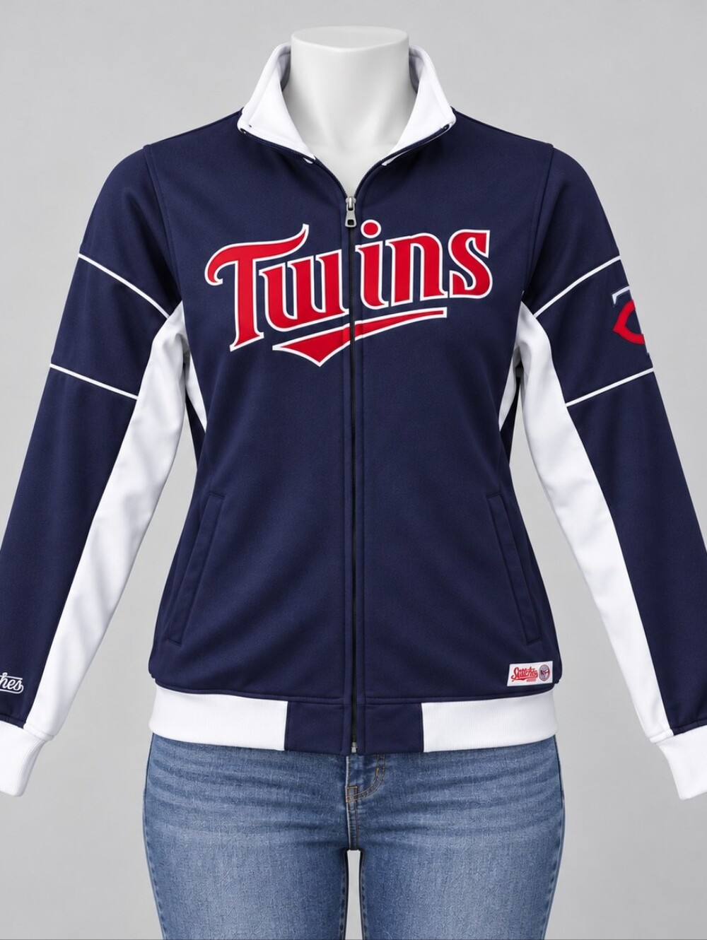 Stitches Athletic Jacket Minnesota Twins Baseball Embroidered Sports Outdoor